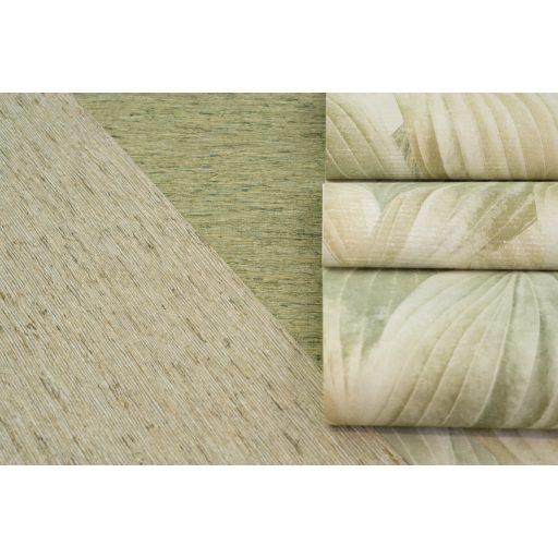 Természetes stílus nagyszerű fa szemcsés jellegű textúra üde zöld zöldesbarna és világosbarna tónus tapéta