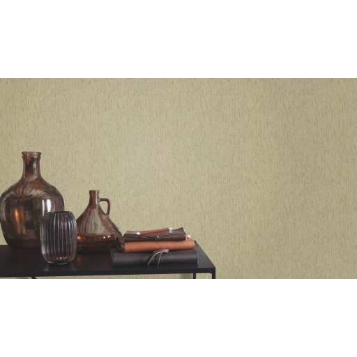 Természetes stílus nagyszerű fa szemcsés jellegű textúra üde zöld zöldesbarna és világosbarna tónus tapéta