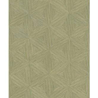   Háromdimenziós háromszög-mozaik pontszerű mintakialakítás olívzöld zöldes-bézs és pasztellzöld tónus tapéta