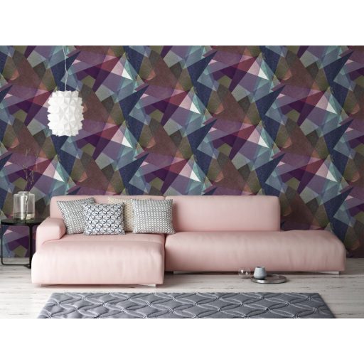 Ugepa Reflets L81606 (571606) Geometrikus design minta lila kék sokszínű tapéta