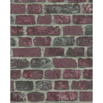   Marburg Imagine 58408 Natrur Ipari design 3D téglaminta szemcsés struktúra sötétvörös barna szürke tapéta