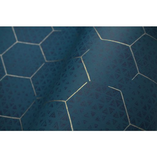 Eijffinger Enso 386582 Geometrikus méhsejt minta kék árnyalatok arany tapéta