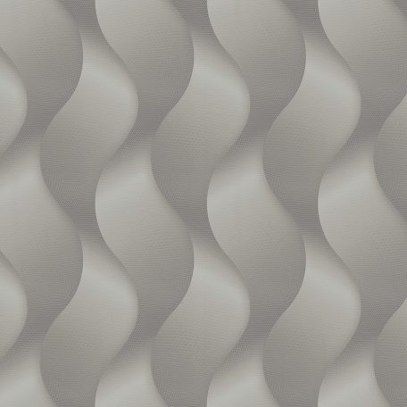 Marburg Colani Legend 59808  geometrikus váltakozó szélességű hullámminta 3D szürkésfehér szürke ezüst fémes hatás tapéta