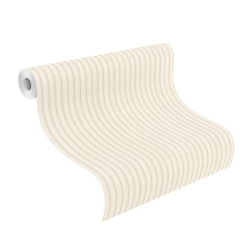 Természetes és elegáns falpanel minta finom szemcsézettel és 3D hatással (ívekkel) krémszín és bézs tónus tapéta