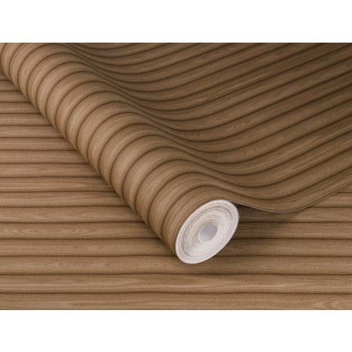 Természetes és elegáns falpanel minta finom szemcsézettel és 3D hatással (ívekkel) barna és sötétbarna tónus tapéta