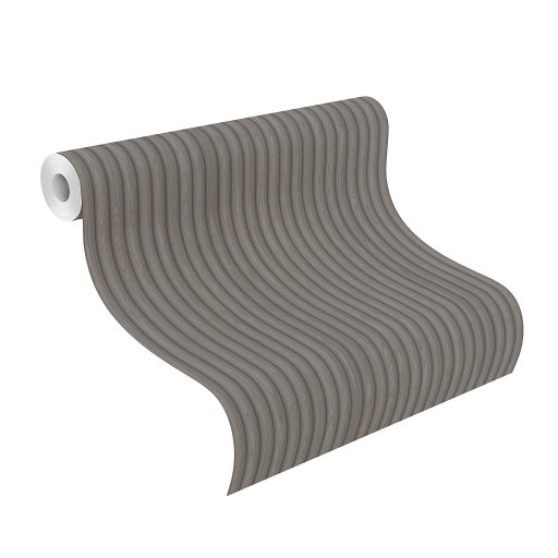 Természetes és elegáns falpanel minta finom szemcsézettel és 3D hatással (ívekkel) sötétszürke és antracit tónus tapéta