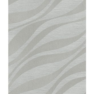   Finom vonalakkal kialakított széles 3D hullámminta dombornyomott struktúra szüstszürke és ezüst tónus fémes csillogás tapéta
