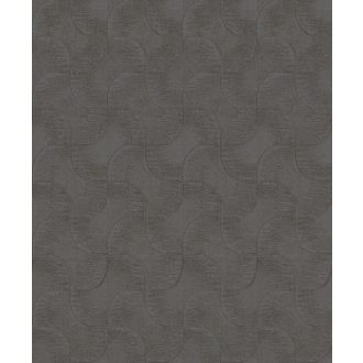   Kirakósra emlékeztető kombinálódó grafikus formák mintája sötétszürke és ezüstszürke tónus fémes hatás tapéta