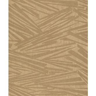   Mikádó játékra emlékeztető inovatív grafikus 3D minta aranybarna és arany tónus fémes hatás tapéta