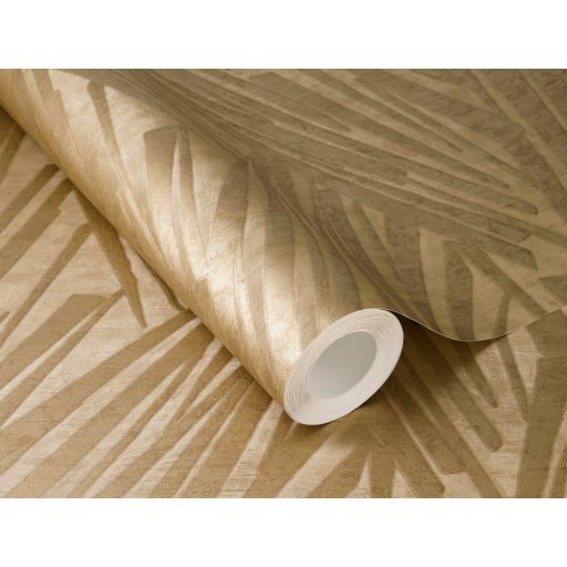 Mikádó játékra emlékeztető inovatív grafikus 3D minta aranybarna és arany tónus fémes hatás tapéta