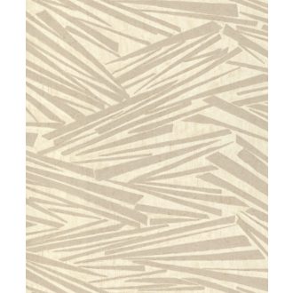   Mikádó játékra emlékeztető inovatív grafikus 3D minta bézs és bézsarany tónus fémes hatás tapéta