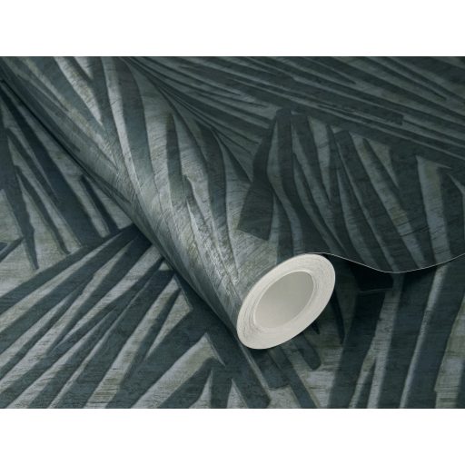 Mikádó játékra emlékeztető inovatív grafikus 3D minta zöld és kékeszöld tónus fémes hatás tapéta