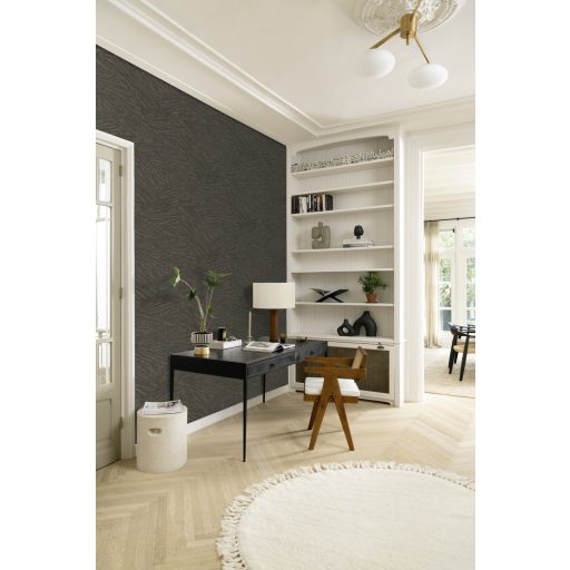 Mikádó játékra emlékeztető inovatív grafikus 3D minta antracit és bronzbarna tónus fémes hatás tapéta