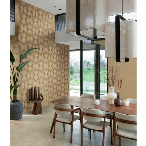 Kifinomult vonalmintázatú strukturált egyszínű minta nemes arany tónus fémes hatás tapéta