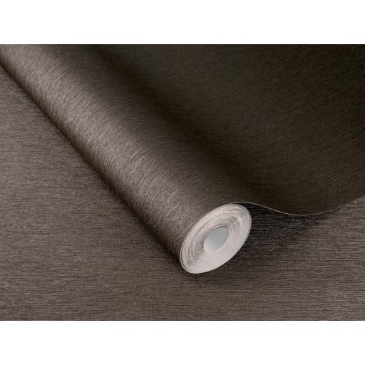 Kifinomult vonalmintázatú strukturált egyszínű minta sötétbarna tónus fémes hatás tapéta