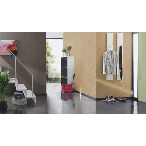 Kifinomult vonalmintázatú strukturált egyszínű minta sötétbarna tónus fémes hatás tapéta