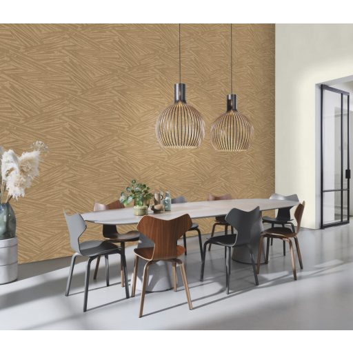 Kifinomult vonalmintázatú strukturált egyszínű minta krém/krémfehér tónus fémes hatás tapéta