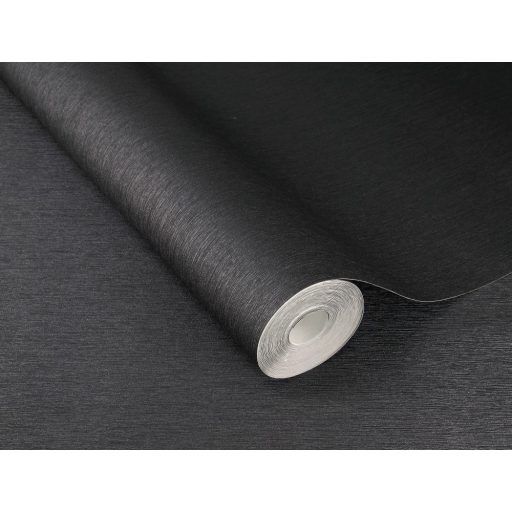 Kifinomult vonalmintázatú strukturált egyszínű minta antracit/sötét kékesszürke tónus fémes hatás tapéta