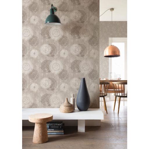 Vintage nyers vakolatminta hűvös kavicsszürke finom ezüst akcentusok tapéta