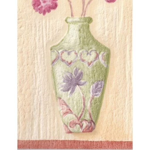 Klasszikus konyhai motívumok keleties hangulatú krém bézs barack és zöld tónus bordűr