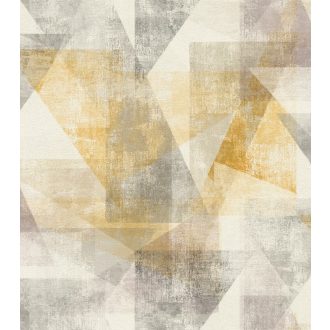   Rasch Linares 617948 Geometrikus Áttünő háromszögek "Pitagorasz tétele" dekorminta mészfehér bézs currysárga kavicsszürke rózsaszín/mályva tapéta