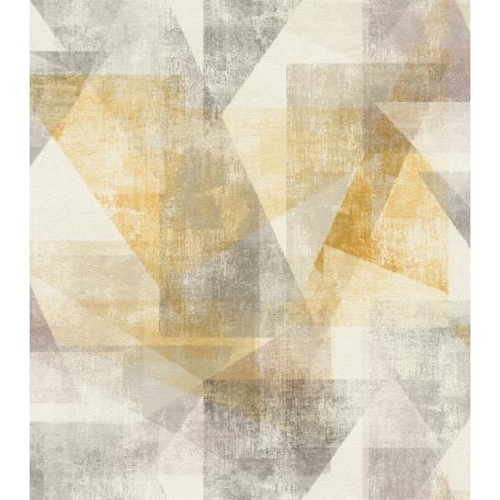 Rasch Linares 617948 Geometrikus Áttünő háromszögek "Pitagorasz tétele" dekorminta mészfehér bézs currysárga kavicsszürke rózsaszín/mályva tapéta