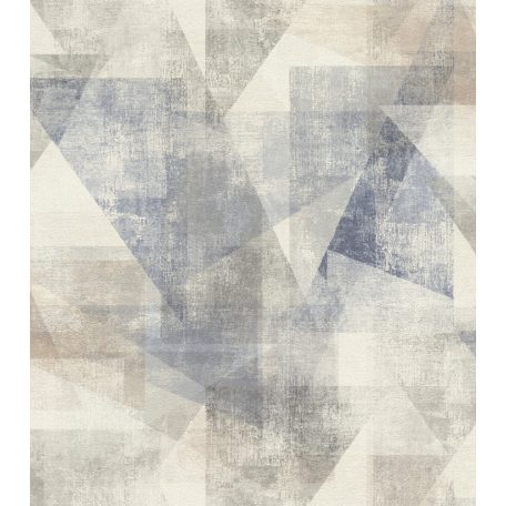 Rasch Linares 617955 Geometrikus Áttünő háromszögek "Pitagorasz tétele" dekorminta mészfehér szürke farmerkék szürkésbarna tapéta