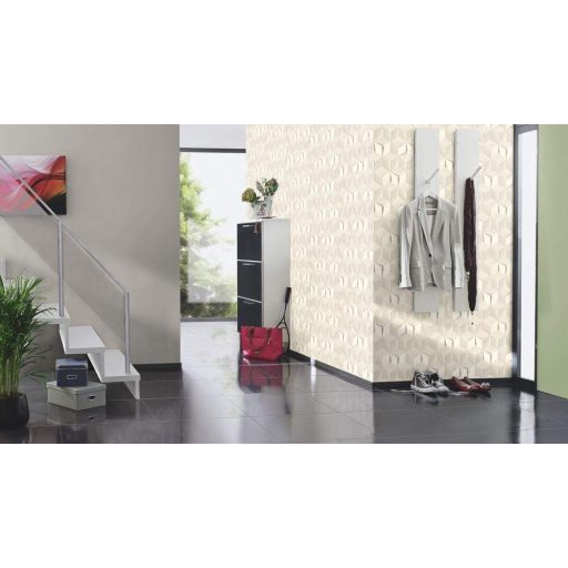 Rasch Modern Art/Make a Change 622331 Geometrikus 3D fehér szürke sötétszürke tapéta