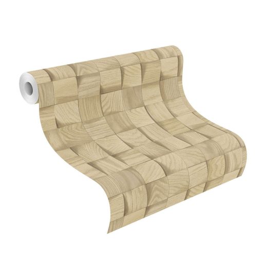 Rasch Modern Art/Make a Change 624823 famintázat fakockák bézs barna tapéta