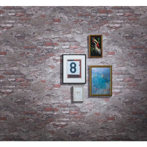 Rasch #tapetenwechsel 625530 málladozó régi táglafal szürke antracit téglavörös tapéta