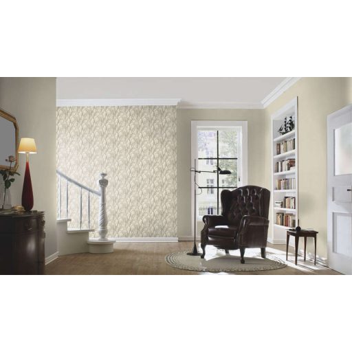 Rasch #tapetenwechsel 633344 strukturált textil egyszínű szürkésbézs tapéta