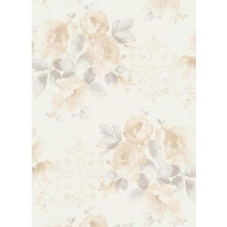   Erismann Quiet Nature/Emma 6359-02 romantikus virágos rózsák krém világosbarna szürkésbézs tapéta