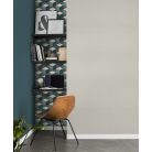 Geometrikus 3D kockák oszlopba rendezve fehér zöld sötétzöld petrol sötétszürke tapéta