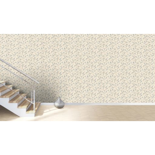 Rasch Andy Wand 639827 Natur Kecses levélmintázat krémfehér bársonyos szürke gyöngyház finom fény tapéta