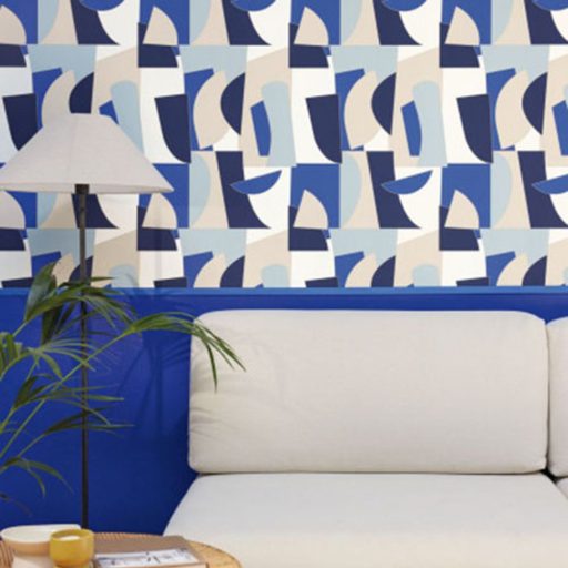 Caselio Outlines 64526445 Finoman strukturált egyszínű minta elektrokék tónus tapéta