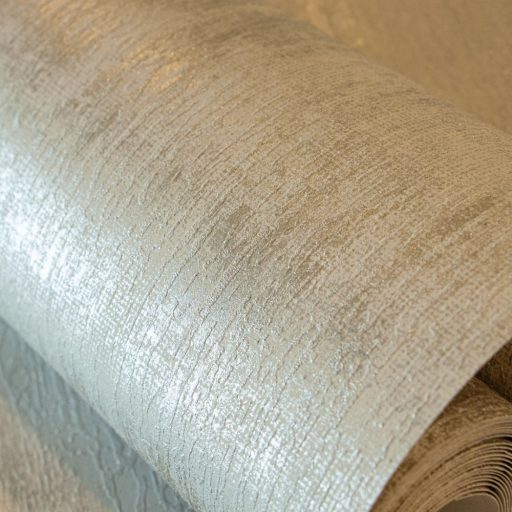 Kézzelfogható és vizuális élmény! Dombornyomott minta speciális csillogó hatással krém bézs és arany tónus tapéta