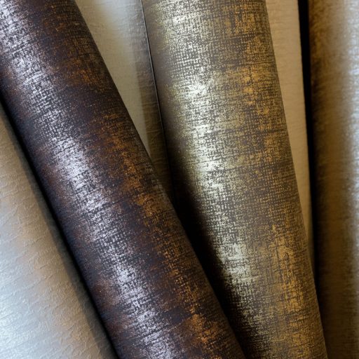 Kézzelfogható és vizuális élmény! Dombornyomott minta speciális csillogó hatással barna és arany tónus tapéta