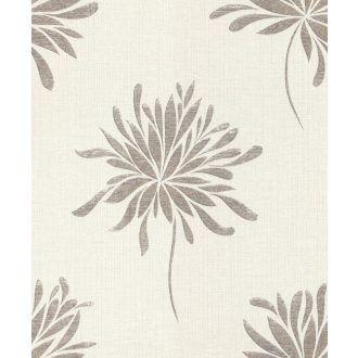   Rasch Andy Wand 649017 Natur túlméretezett absztrakt virágok gyöngyházfehér ezüst szürke textilstruktúra fémes hatás tapéta