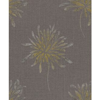   Rasch Andy Wand 649024 Natur túlméretezett absztrakt virágok palaszürke ezüst arany textilstruktúra fémes hatás tapéta