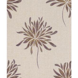   Rasch Andy Wand 649031 Natur túlméretezett absztrakt virágok pezsgőszín ezüst arany lila textilstruktúra fémes hatás tapéta