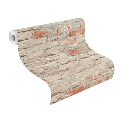 Rasch Andy Wand 649420 Natur kultikus Loft téglafal világosszürke szürkésbarna téglapiros tapéta