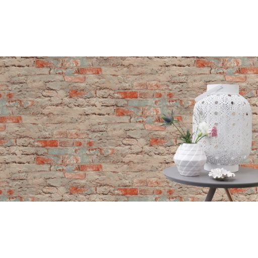 Rasch Andy Wand 649420 Natur kultikus Loft téglafal világosszürke szürkésbarna téglapiros tapéta