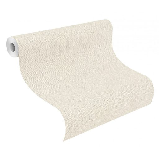 Világosbézs tónusú textilminta fémes ezüst kiemelés tapéta