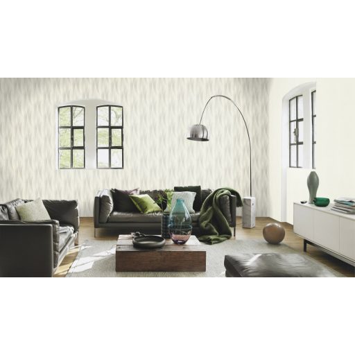 Vonalmintázatú strukturált egyszínű törtfehér fényes kiemelés tapéta