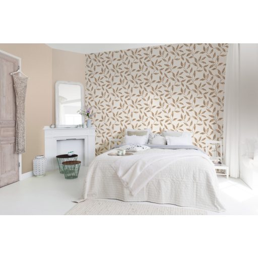 Vonalmintázatú strukturált egyszínű szürkésbézs fényes kiemelés tapéta