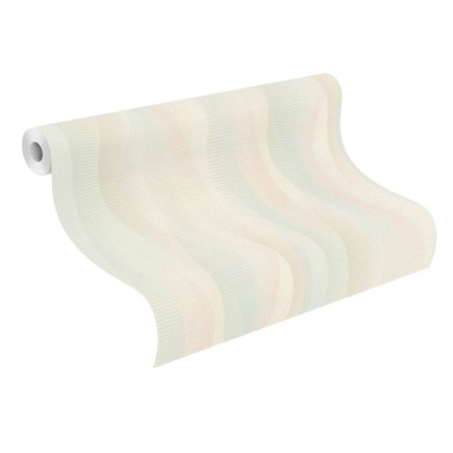 Gyengéd grafikus hullámok szép dinamika harmonikus megjelenés rózsaszín pasztell kék és zöld tapéta