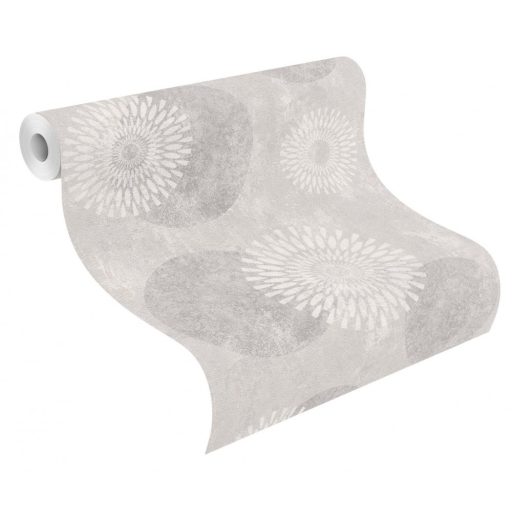 Egyedi művészi körmotívum beton háttéren kékesszürke szürkésbarna fémes fehérezüst tapéta