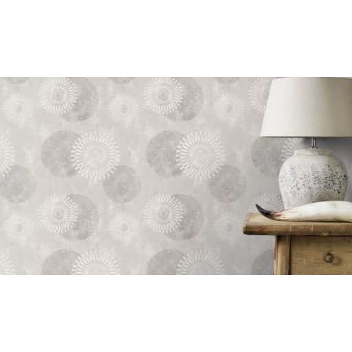 Egyedi művészi körmotívum beton háttéren kékesszürke szürkésbarna fémes fehérezüst tapéta