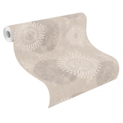 Egyedi művészi körmotívum beton háttéren szürke szürkésbarna fémes fehérezüst tapéta