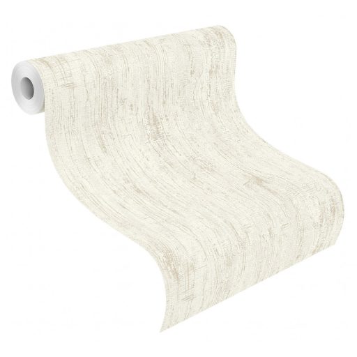 Természetes meszelt famintázat krémfehér bézs enyhe fény tapéta